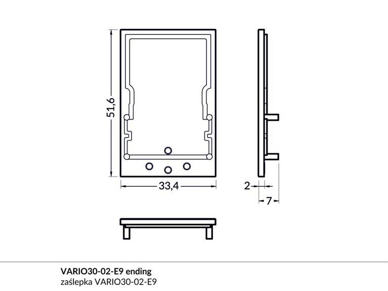 Koncovka difuzoru E9 + VARIO30-02 (PMMA) mléčná, pár