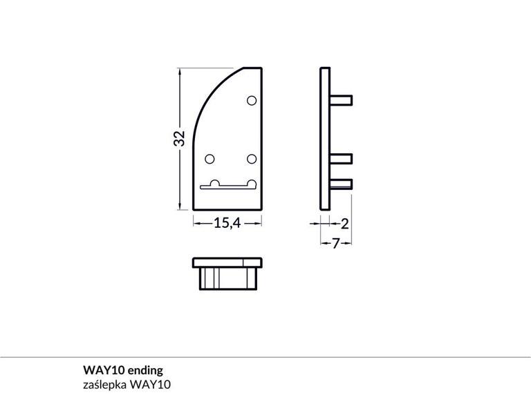 Koncovka WIRELI WAY10 šedá, pár