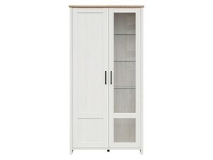 Vitrína LOKSA REG1D1W borovice bílá anderson