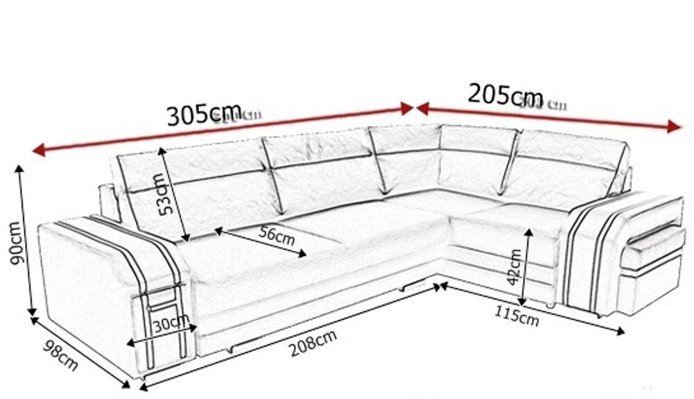 Sedací souprava rohová Falco Avanti rozkládací
