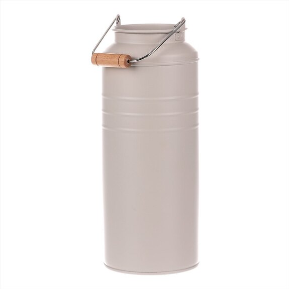 Váza kovová, šedivá barva.