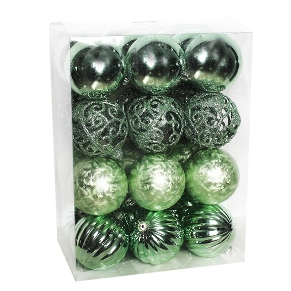 Baňky pvc 24ks/8cm zelená