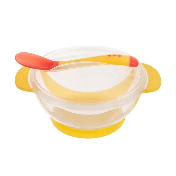 Miska UH dětská+lž. kul. pr.12,5cm žlutá II.jakost