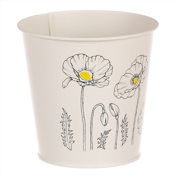 Obal kovový - motiv kvetoucího máku, krémový