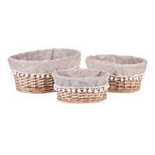 Koš proutěný - regálový, kulatý, cena za sadu 3 ks