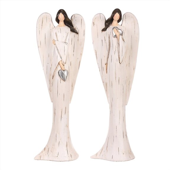 Anděl polyresinový, bílá barva, mix 2 druhů,