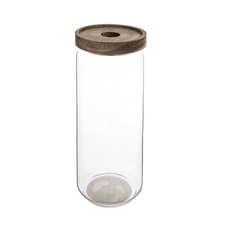 Dóza borosil. sklo/akácie 1 l kulatá