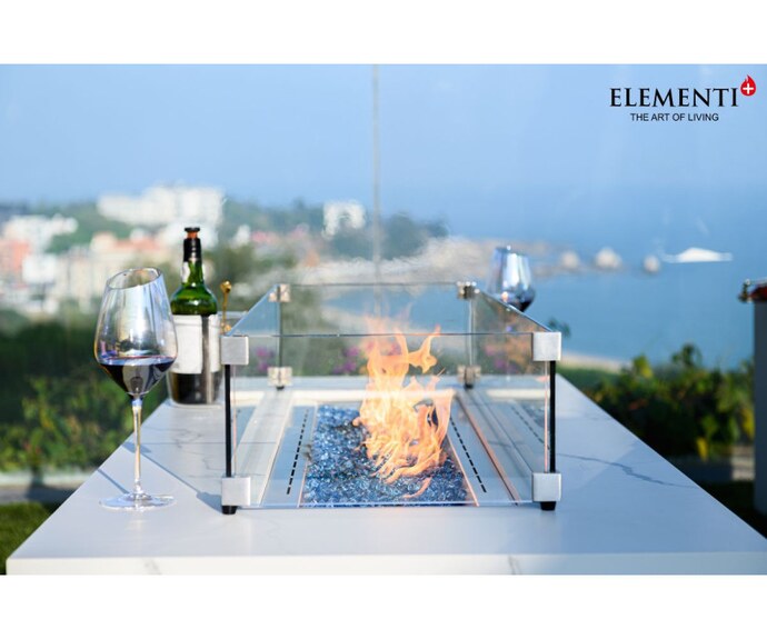 Stůl s plynovým ohništěm CARRARA