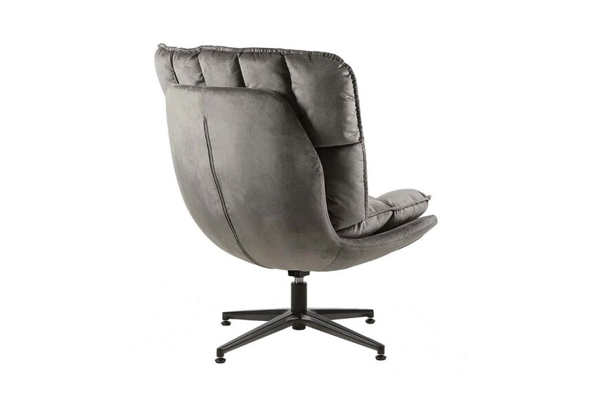 VANESA VELVET otočné křeslo, šedá/černá