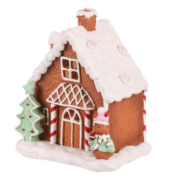 Perníkový domeček - zdobený, polyresin, LED osvětlení uvnitř