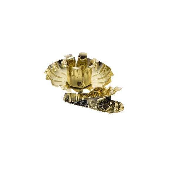 Držák na svíčky kov vánoční s klipem pr. 1,5 cm 10 ks zlatá