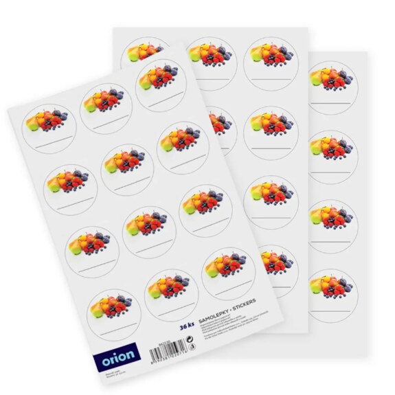 Samolepky na dózy ovoce prázdné 36 CZ, SK