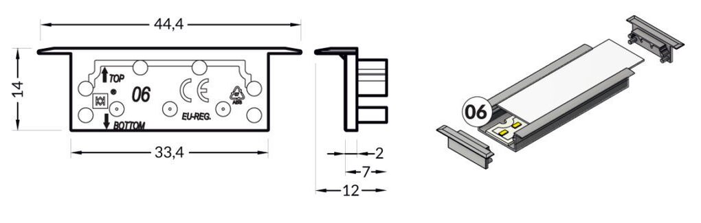Koncovka WIRELI VARIO30-06 šedá, pár