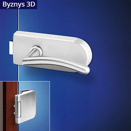 Heda Byznys kování na skleněné dveře OV + 3D nerez