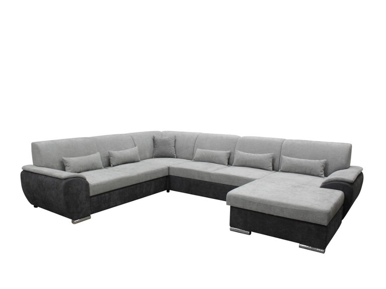 ASCONA sedací souprava do U, pravá, světle šedá/tmavě šedá