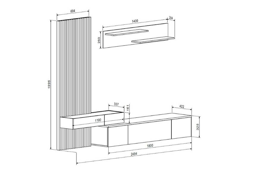 Obývací stěna ROSALINDA PLUS