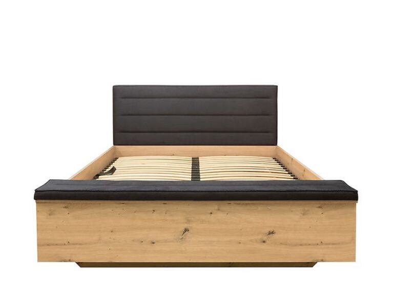 OSTIA LOZ/160/B dub artisan/Solar 99 black s ROŠTEM BEZ MATRACE
