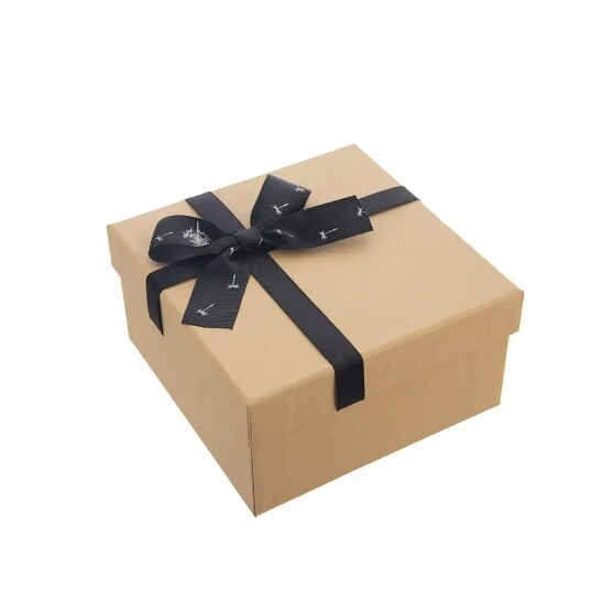 Krabice papír dárková 15,5x15,5x8 cm dekor hnědá