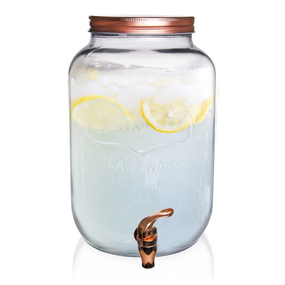 Láhev sklo/kov kohoutek 8,8 l