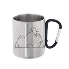 Hrnek nerez dvoustěnný+karabina 0,35 l hory