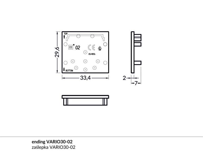 Koncovka WIRELI VARIO30-02 stříbrná, pár
