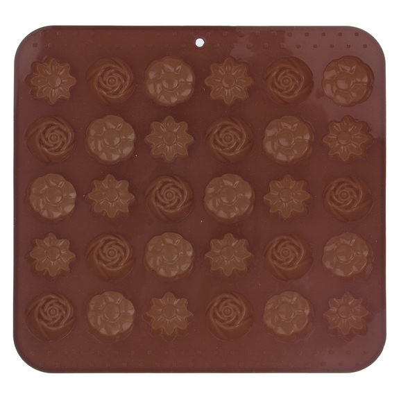 Forma silikon čokoláda kytičky 30 hnědá