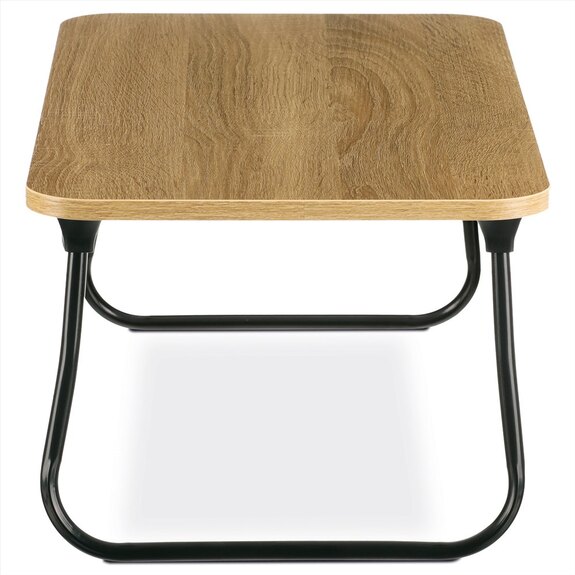 Skládací stolek na notebook, dekor dub, černý kov