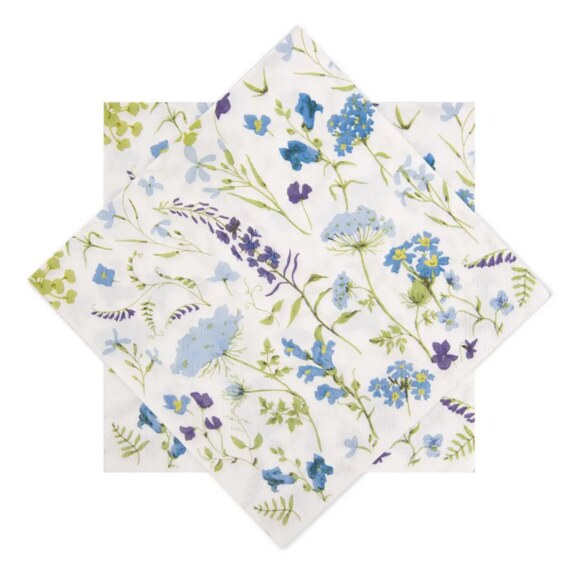 Ubrousek papír květy 20 ks 33x33 cm fialová