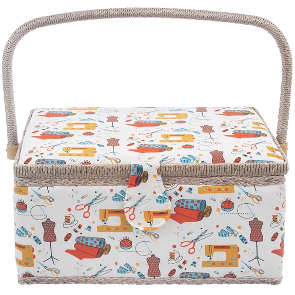 Kazeta na šití dřevo/polyester 30x23x16 cm dekor