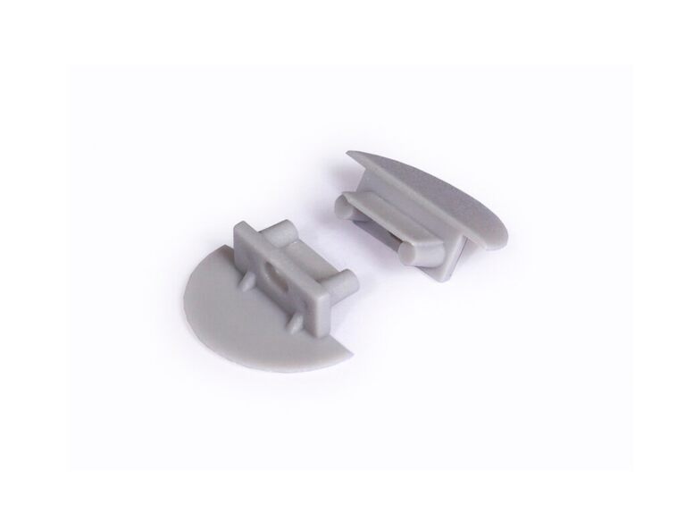 Koncovka WIRELI BEGTIN12 šedá půlkulatá s otvorem, pár