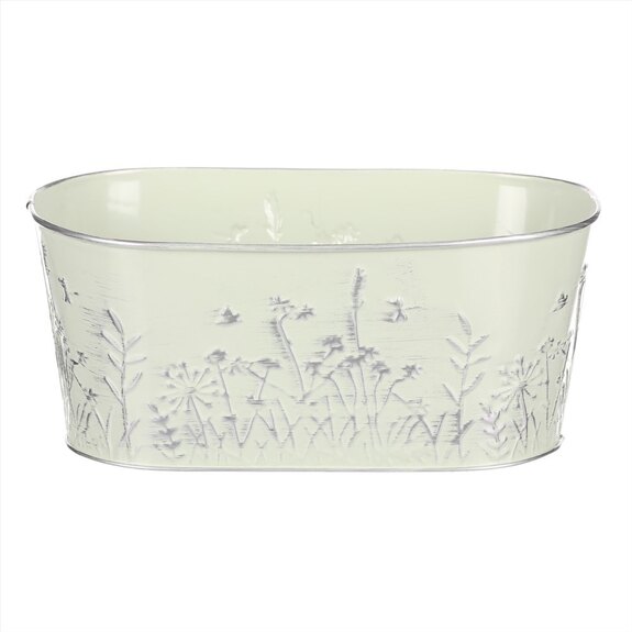 Obal na květiny kovový OK6352-GRN -truhlík - barva zelená.