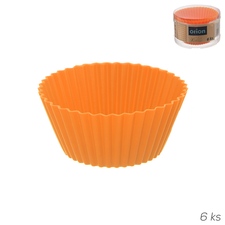 Formička silikon košíček muffiny 6 ks oranžová