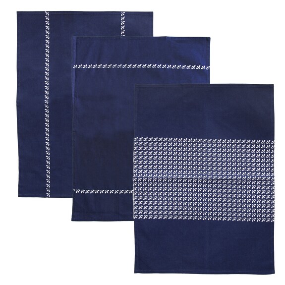 Utěrka kuch. bavlna MODROBÍLÁ 3 ks