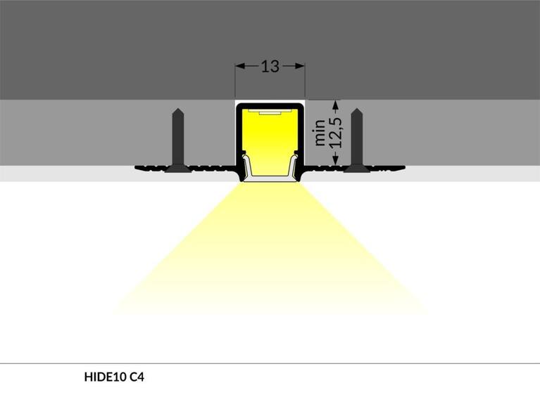 Profil WIRELI HIDE10 C4 stříbrný elox, 2m (metráž)