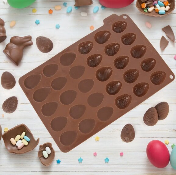 Forma silikon čokoláda Velikonoce vajíčka 30 hnědá
