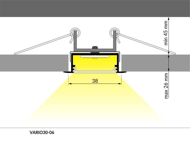 Profil WIRELI VARIO30-06 černý elox, 2m (metráž)