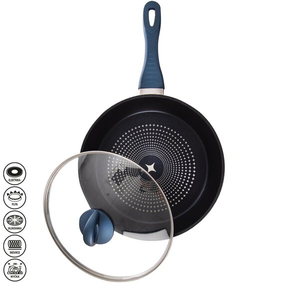 Pánev DIAMANT pr. 28 cm poklice sklo