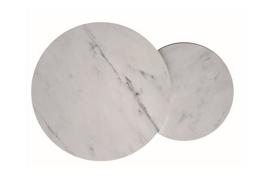 TRENDY DIEGO konferenční stolek, 2ks, bílá/zlatá