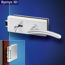 Heda Byznys kování na skleněné dveře HR + 3D nerez