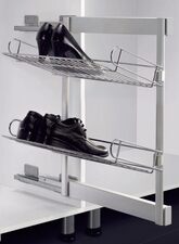 Výsuvný botník boční s tlumeným dovřením, 327x457x560 mm, chrom, hliník