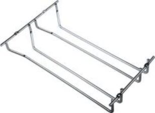 Zásobník sklenic na víno - dvouřadý, 201x336x65 mm, chrom