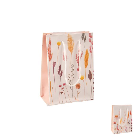 Taška dárková květy 11,5x6x15,5 cm mix