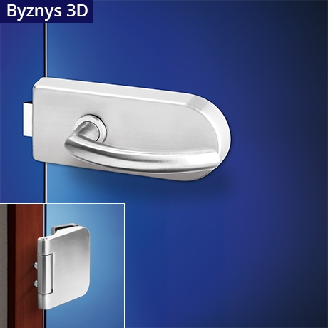 Gina Byznys kování na skleněné dveře OV + 3D nerez