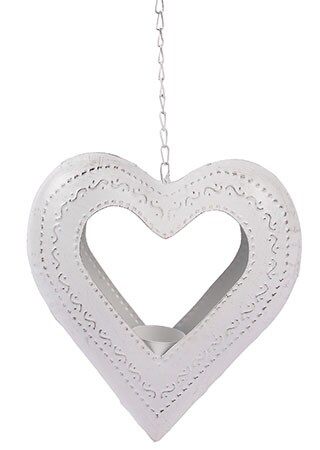 Srdce UM0842 svícen na čajovou svíčku, kovová dekorace na pověšení