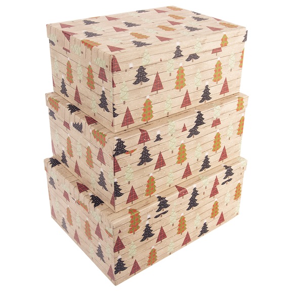 Krabice dárková vánoční papír STROMEK