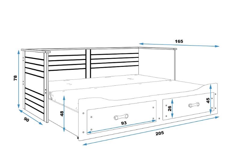 Falco Rozkládací postel s matracemi Harwig