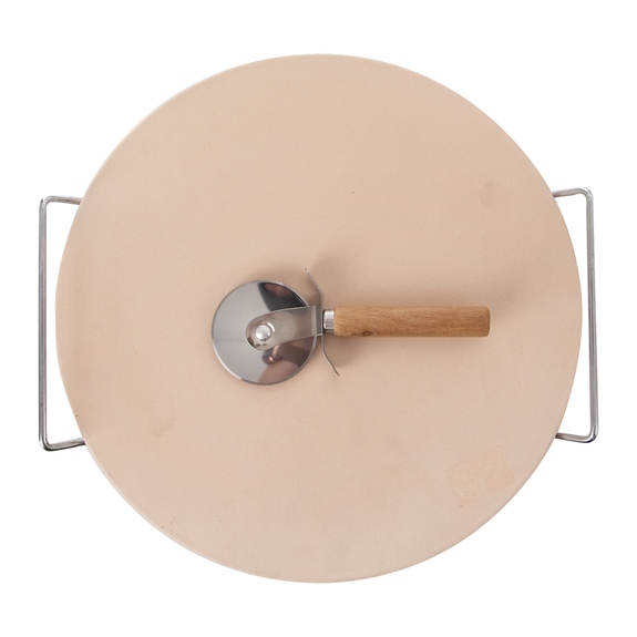 Kámen na pečení kamenina/drát+kráječ pr. 33 cm