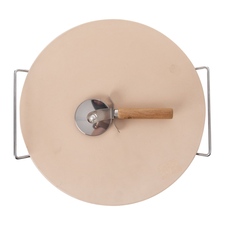 Kámen na pečení kamenina/drát+kráječ pr. 33 cm