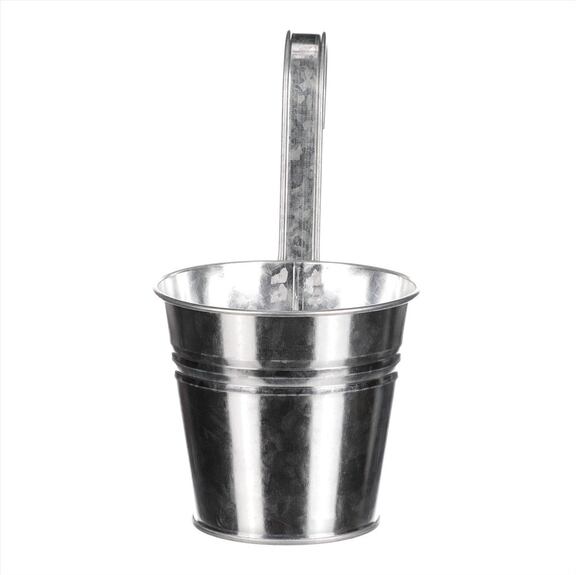 Obal na květiny - na pověšení, zinkový, stříbrná barva.