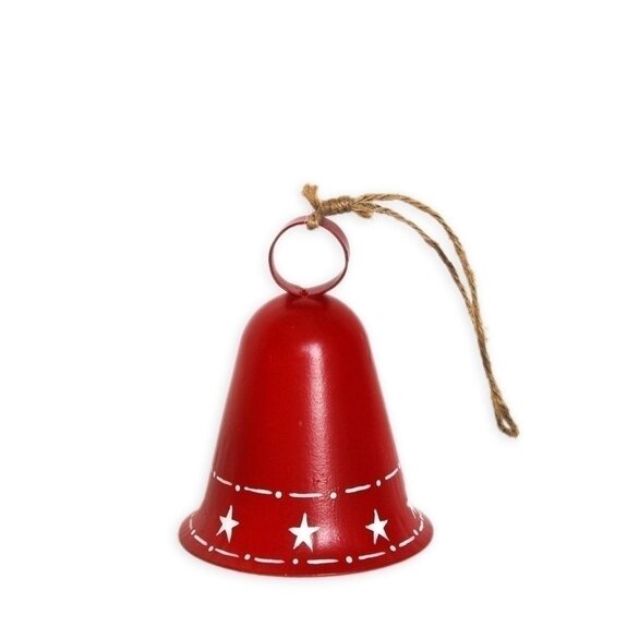 Zvonek závěs kov 10cm červená